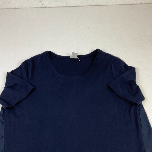 Chicos Womens Swing T-Shirt Blue Short Sleeve Tee Scoop Neck Top Size 2 L Large - Picture 3 of 11